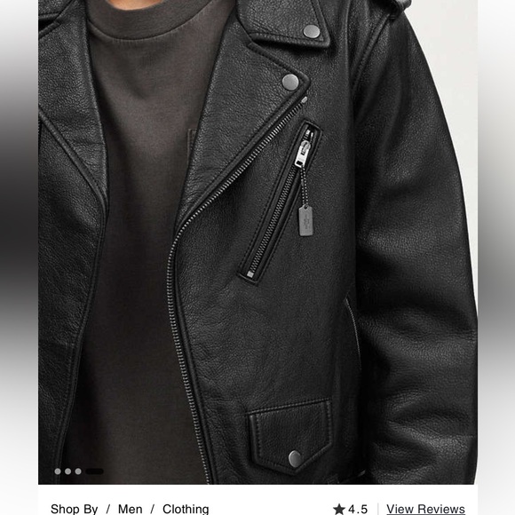 Men’s Coach Leather Moto Jacket NWT xxl Black - Picture 8 of 12